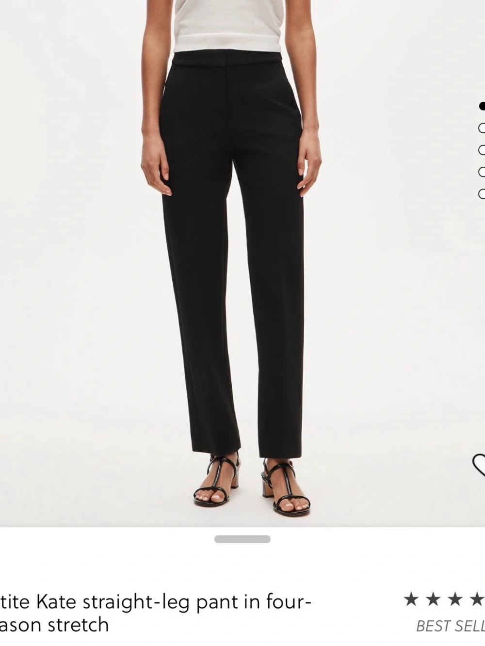 J. Crew Petite Kate Straight-Leg Pants in Black